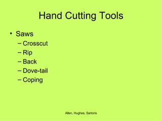 Hand Cutting Tools Saws Crosscut Rip Back Dove-tail Coping 