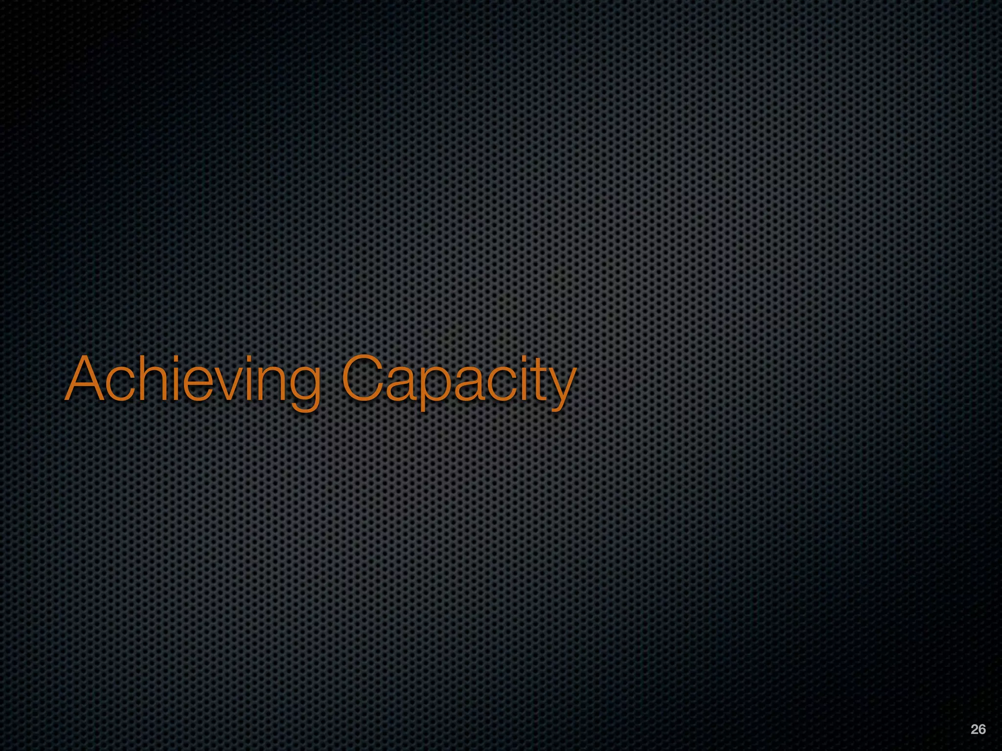 Achieving Capacity
26
 