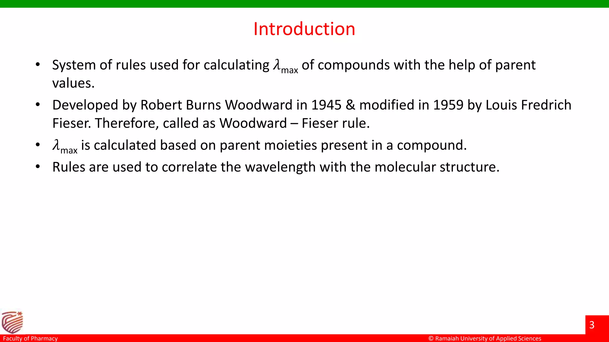 Woodward fieser rule PPT