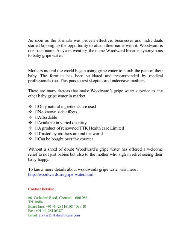 woodwards gripe water ingredients