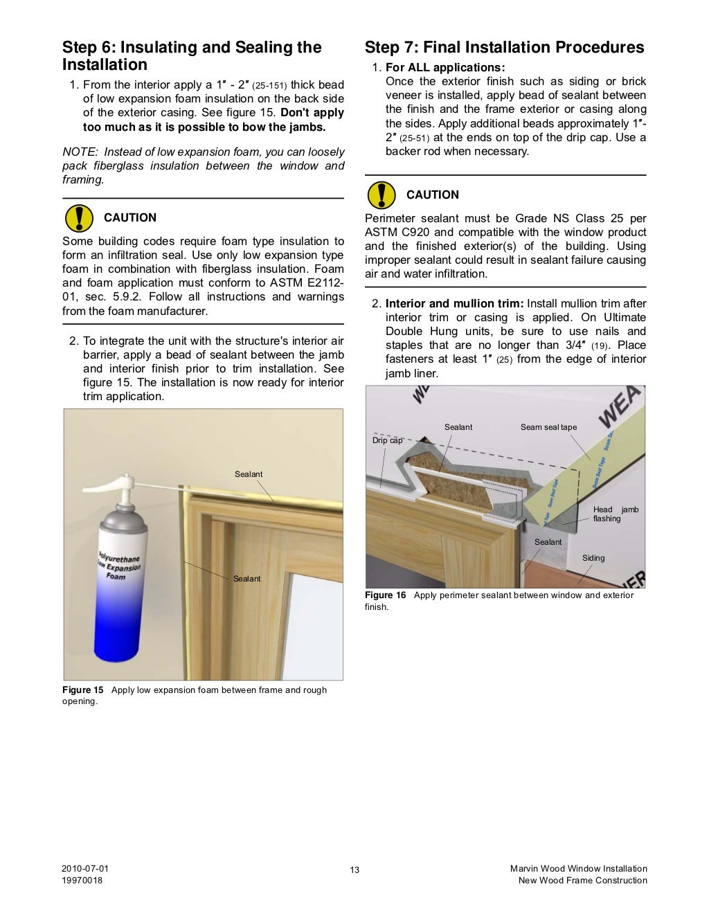 Marvin Wood Window Installation Instructions