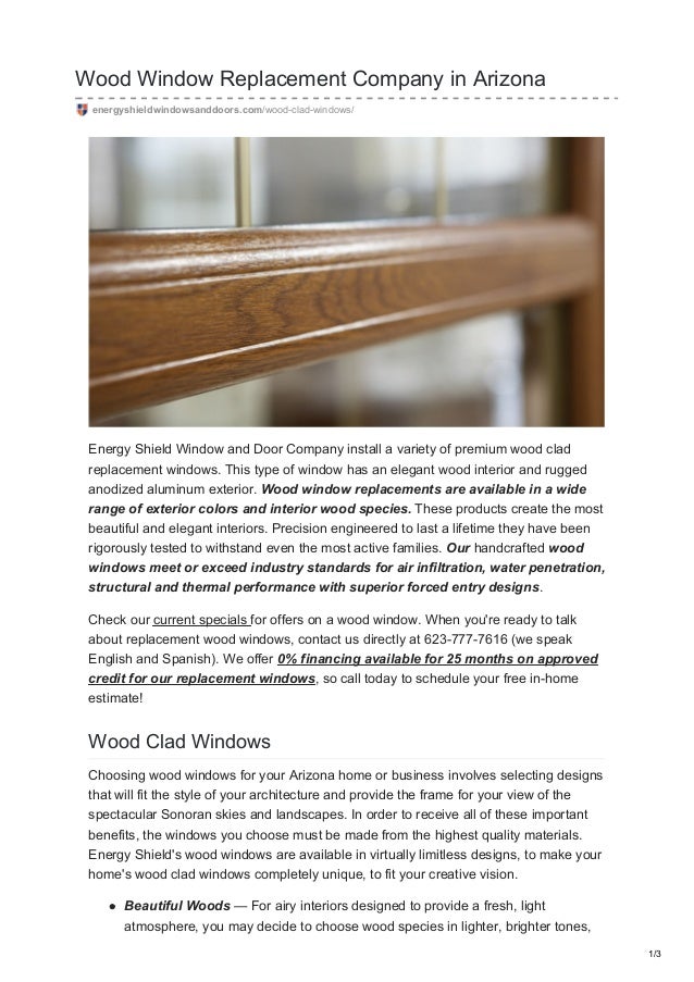 Wood Window Replacement Company In Arizona