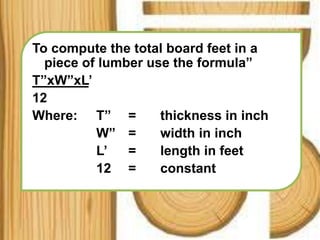 Lumber Formulas Woodworking | PPTX