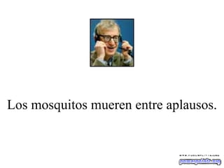 Los mosquitos mueren entre aplausos. 