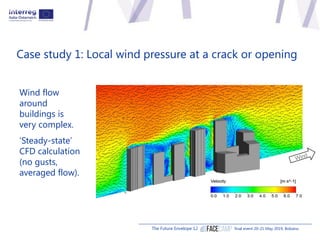 Case study 1: Local wind pressure at a crack or opening
The Future Envelope 12 final event 20-21 May 2019, Bolzano
Wind fl...