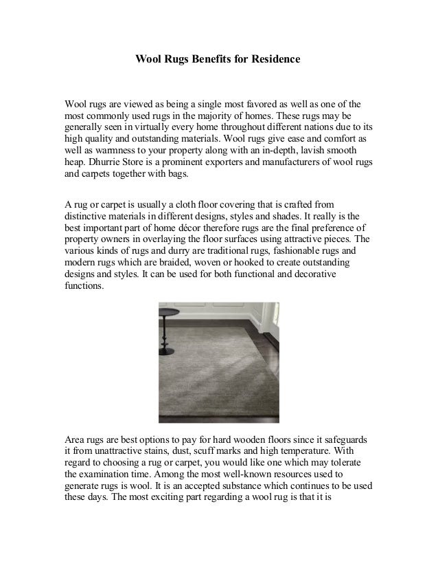 Wool rugs benefits for residence