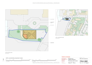 ROOF 2
Slopes
Down
Slopes
Down
Slopes
Down
Slopes
Down
Slopes
Down
Slopes
Down
Slopes
Down
Slopes
Down
Slopes
Down
ROOF 1
ROOF 2
Slopes
Down
Slopes
Down
Slopes
Down
Slopes
Down
Slopes
Down
Slopes
Down
Slopes
Down
Slopes
Down
Slopes
Down
ROOF 1
Planter
Planter
Proposed tarmac
Proposed decking
Proposed planters
around base of
building
Proposed fencing
with glazed infill
+44 (0)7870 612 555
www.portal.solent.ac.uk
Project
Riverside House
Woolston, Southampton
Client
Southampton Solent University
Drawing Title
Site Location & Block Plan
Project Number
170101 L(0)01
Drawing Number - Revision
Scale
AS SHOWN 12/1/16
Date Drawn CheckedPaper Size StatusFilename
TC SR PRELIMINARY170101.vwxA2
Check all dimensions and levels on site
Only to be used on the site for which designed. The electronic transmission of designs/information contained in this drawing is carried out entirely at the User's risk and Kendall Kingscott Ltd. will have no liability for any errors or inaccuracies
arising therefrom. The production of amended or updated information from the said designs/information by the User is entirely the responsibility of the User and Kendall Kingscott Ltd. shall have no responsibility in respect thereof whatsoever.
Solent University Rev Date By NoteAp
© Copyright Do not scale this drawing
Solent University
East Park Terrace
SO40 0YN
SITE LOCATION PLAN
SITE BLOCK PLAN
Scale 1:1000 @ A2
Scale 1:200 @ A2
0 50 100 150 M
Scale 1:1000 @ A2 Scale 1:200 @ A2
0 10 20 30 M
SITE LOCATION & BLOCK PLAN
VECTORWORKS EDUCATIONAL VERSION
VECTORWORKS EDUCATIONAL VERSION
 