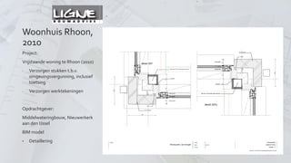 Woonhuis Rhoon, 2010 
Project uitgewerkt in Bouwinformatie Model (Arkey 8.0) 
Werktekkening: Doorsneden, hoogte- en lagenmaten. Pannenverdeling 
 