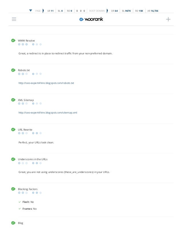 woorank website review for seo expert4hire blogspot com