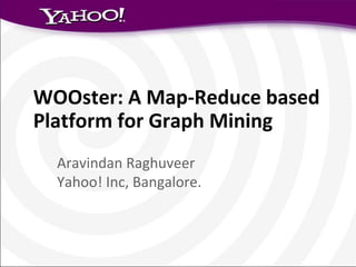 WOOster: A Map-Reduce based
Platform for Graph Mining
  Aravindan Raghuveer
  Yahoo! Inc, Bangalore.
 