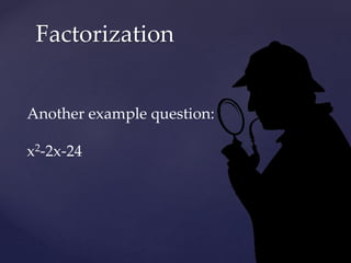 Factorization Introduction | PPTX