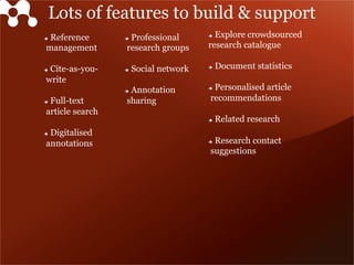 Mendeley’s Research Catalogue: building it, opening it up and making it even more useful for researchers
