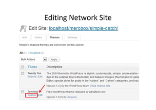 Editing Network Site
 