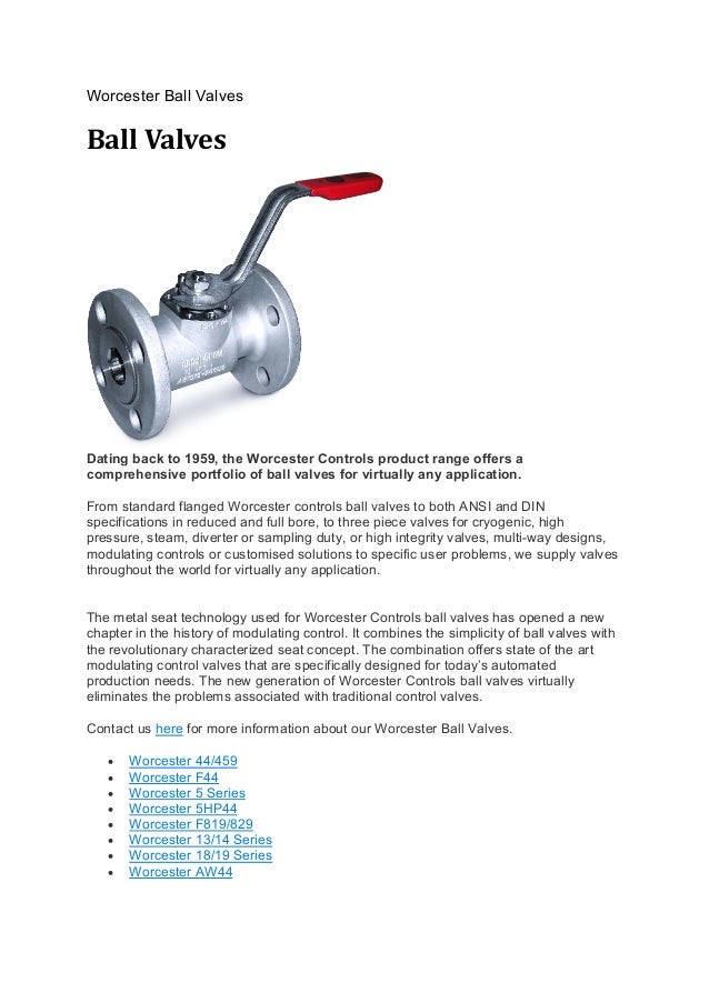 Worcester ball valves process valve solutions