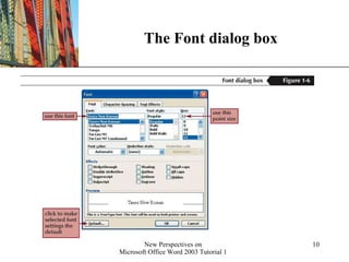 The Font dialog box 