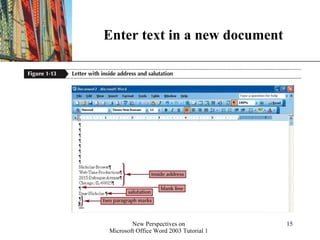 Enter text in a new document 