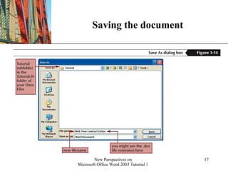 Saving the document 