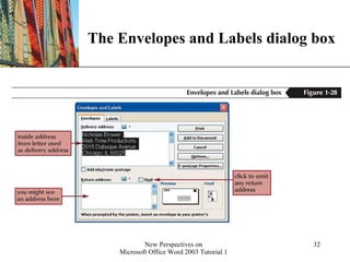 The Envelopes and Labels dialog box 