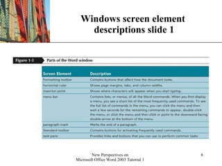 Windows screen element  descriptions slide 1 