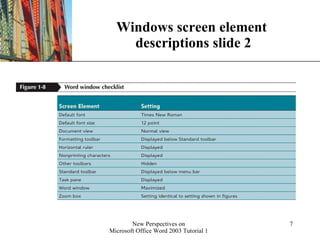 Windows screen element  descriptions slide 2 
