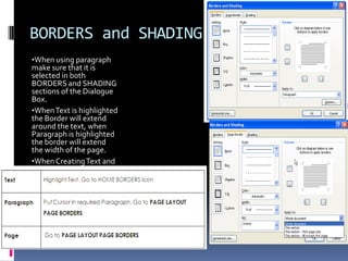 Page and Section breaksTo save reformatting documents if you decide to add text at a later point, do not hit ENTER to go to a new page if you do not want to completely fill the page. Use Page break.Page breaksLocated under INSERT Page breakANDPAGE LAYOUTBreaksSection Breaks PAGE LAYOUTBreaksTo delete a page break or section breakHighlight the break. Click delete