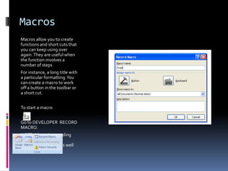 ACTIVITY 21Create the bullets, numbers and lists shown