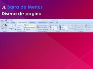 3). Barra de Menús
Diseño de pagina
 