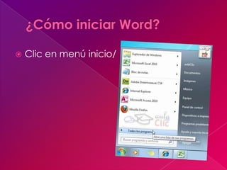    Clic en menú inicio/
 