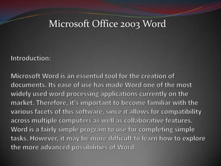 Microsoft Office 2003 Word

 