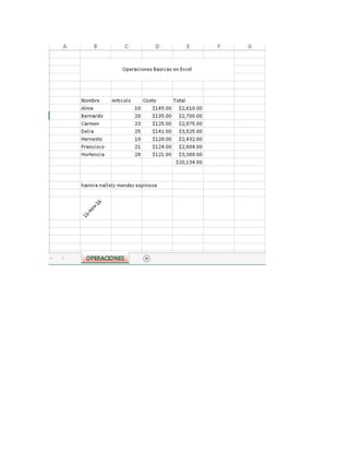 Excel OPERACIONES 1M