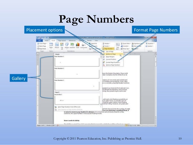 Technical report page numbering in word