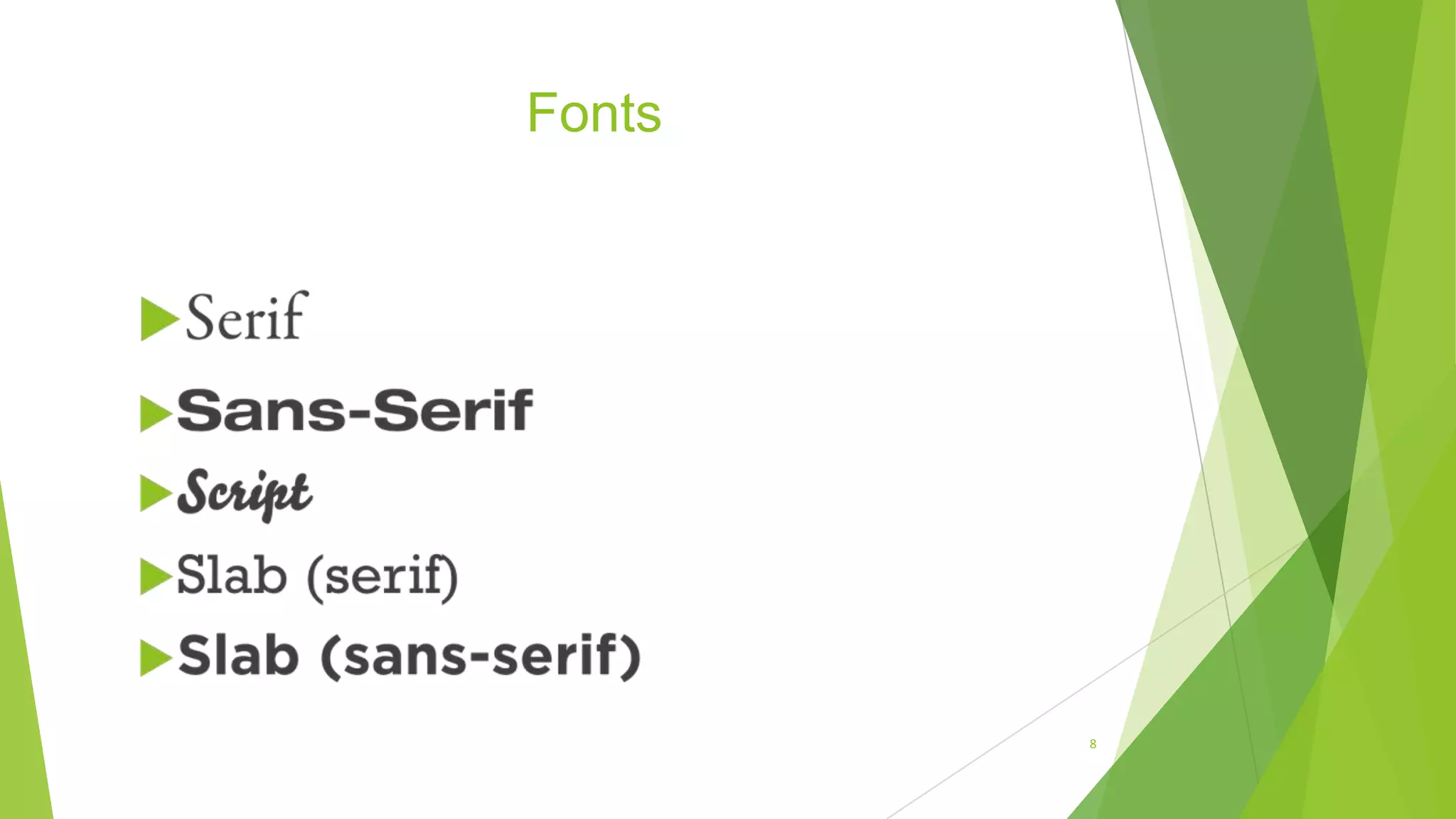 Fonts
8
 