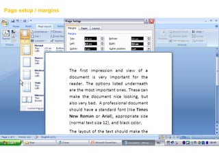 4,0 cm
0 cm
2,5 cm 2,5 cm
4,0 cm
Left
2,5 cm 2,5 cm
Page setup / margins
 
