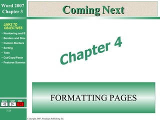 Word Chapter 3 - Formatting Paragraphs | PPT