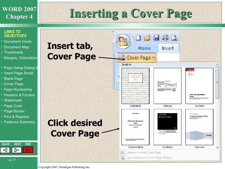 Word Chapter 4 Formatting Pages