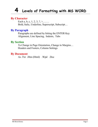 - Word Class demo file 2007 Format | PDF