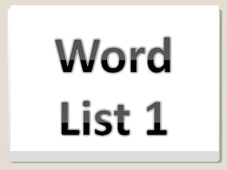 Word List | PPT