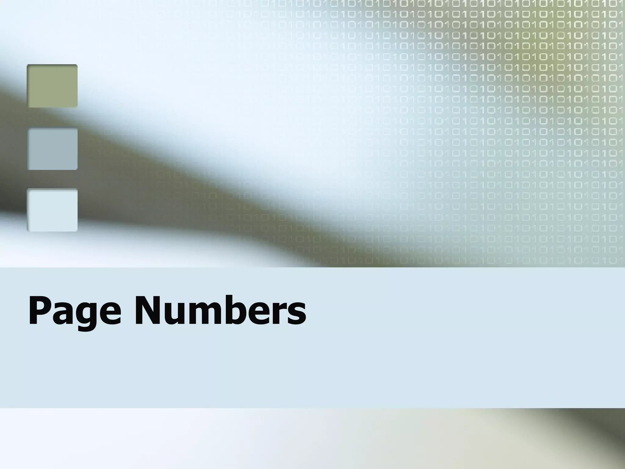 Page Numbers 
