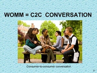 WOMM = C2C  CONVERSATION Consumer-to-consumer conversation 