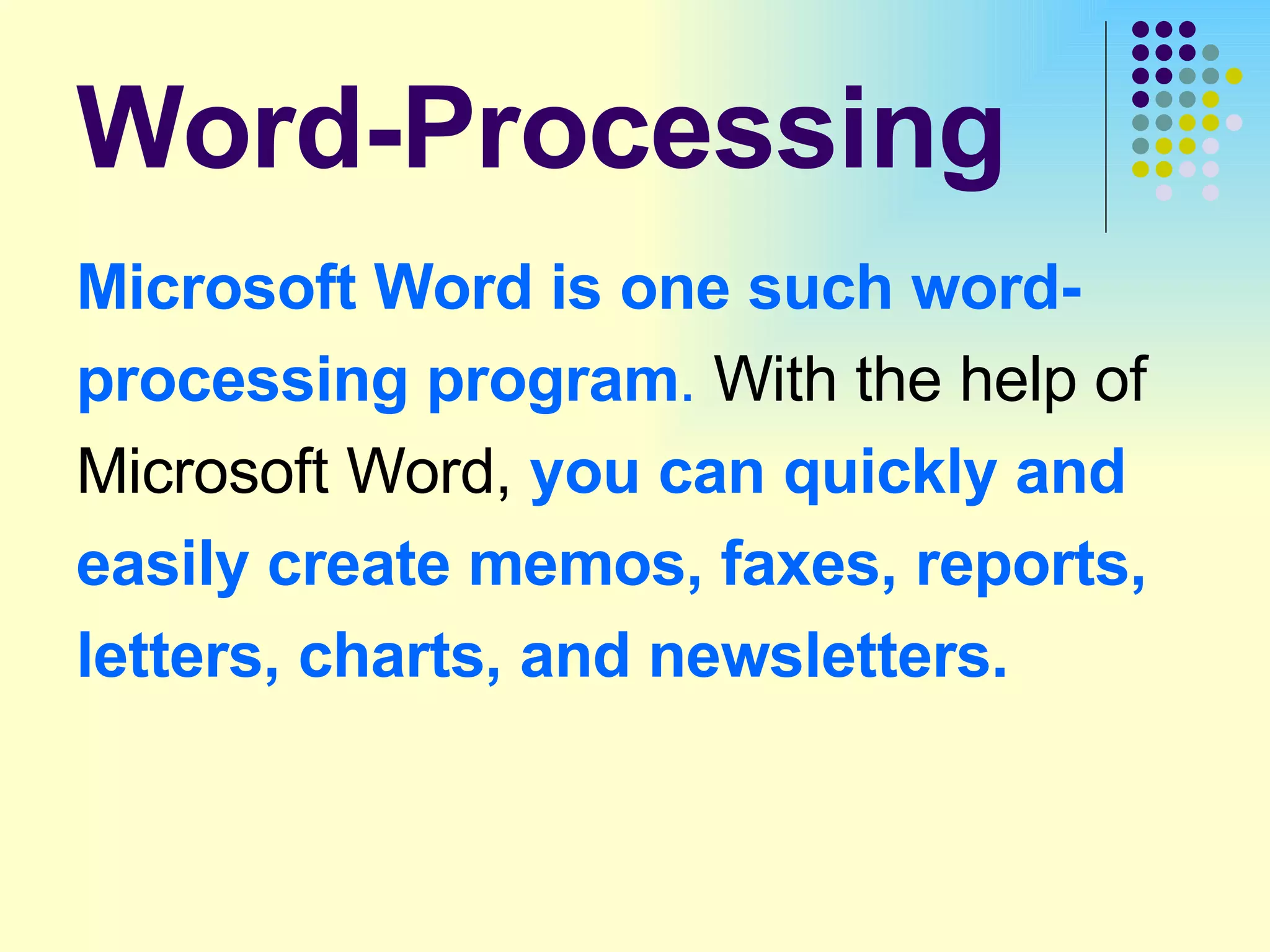 Word Processing | PPT
