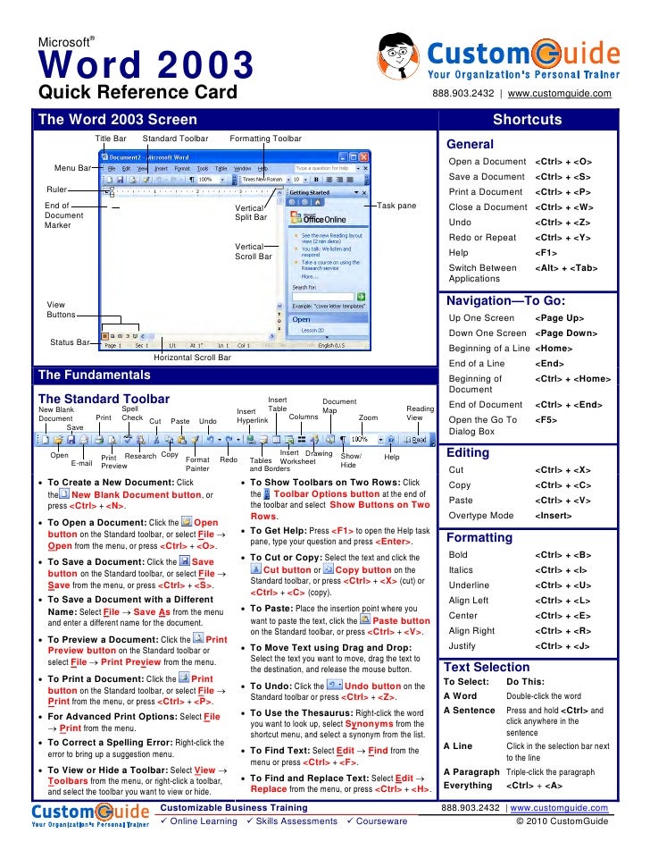 Word quick-reference-2003
