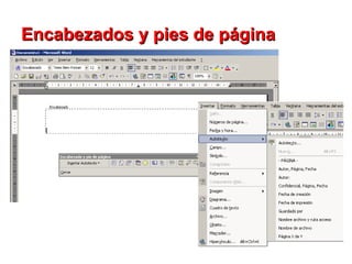 Encabezados y pies de página   