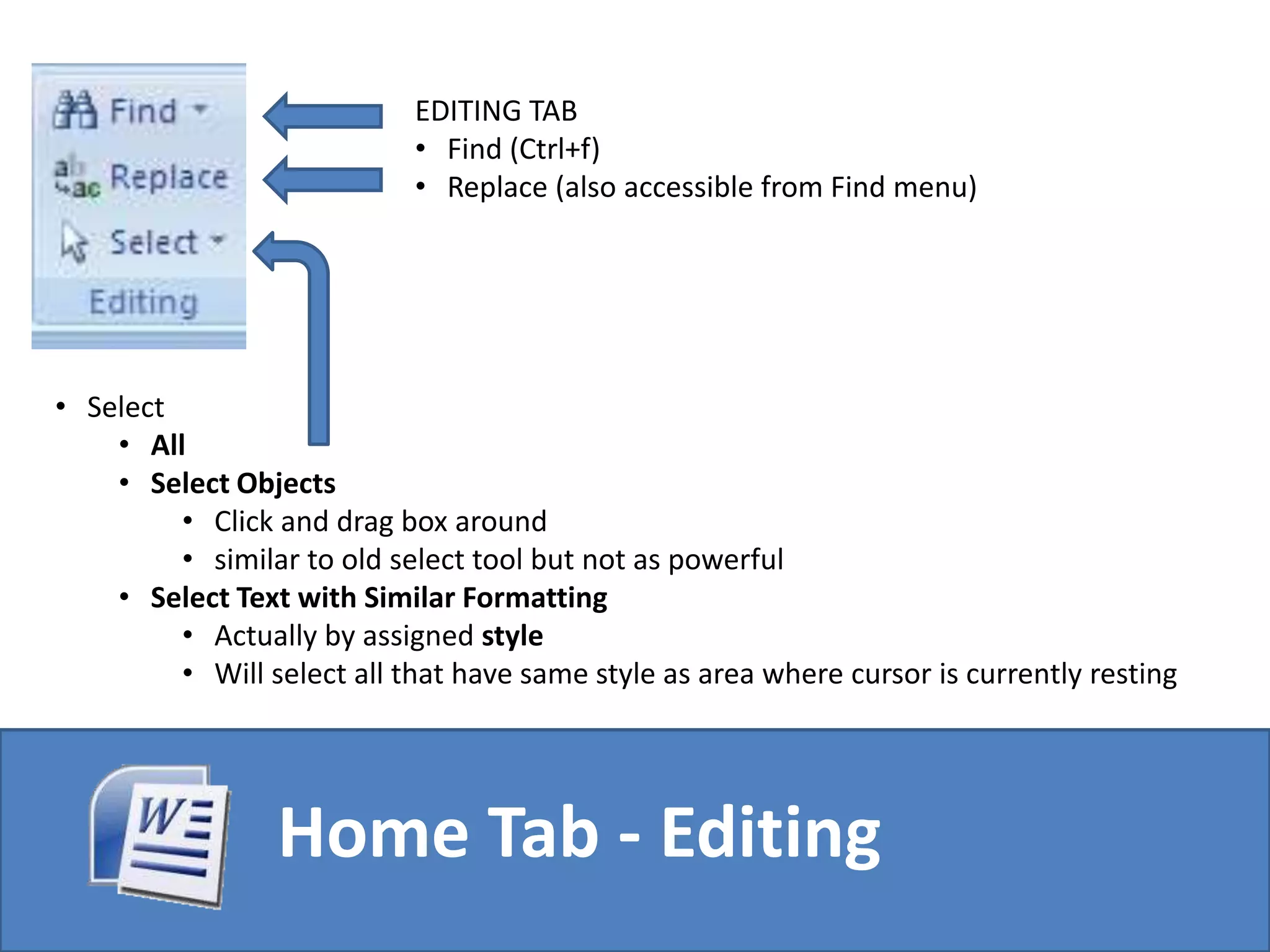 Numbering (click arrow for styles)
