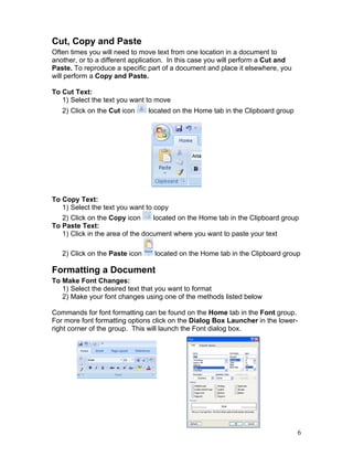 Word 2007 intro | PDF