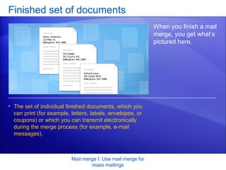 Mail Merge Example File Word 2007-Mail Merge 1- Use Mail Merge For Mass Mailings | PPT