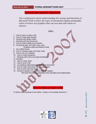 Word 2007 tutorial 1