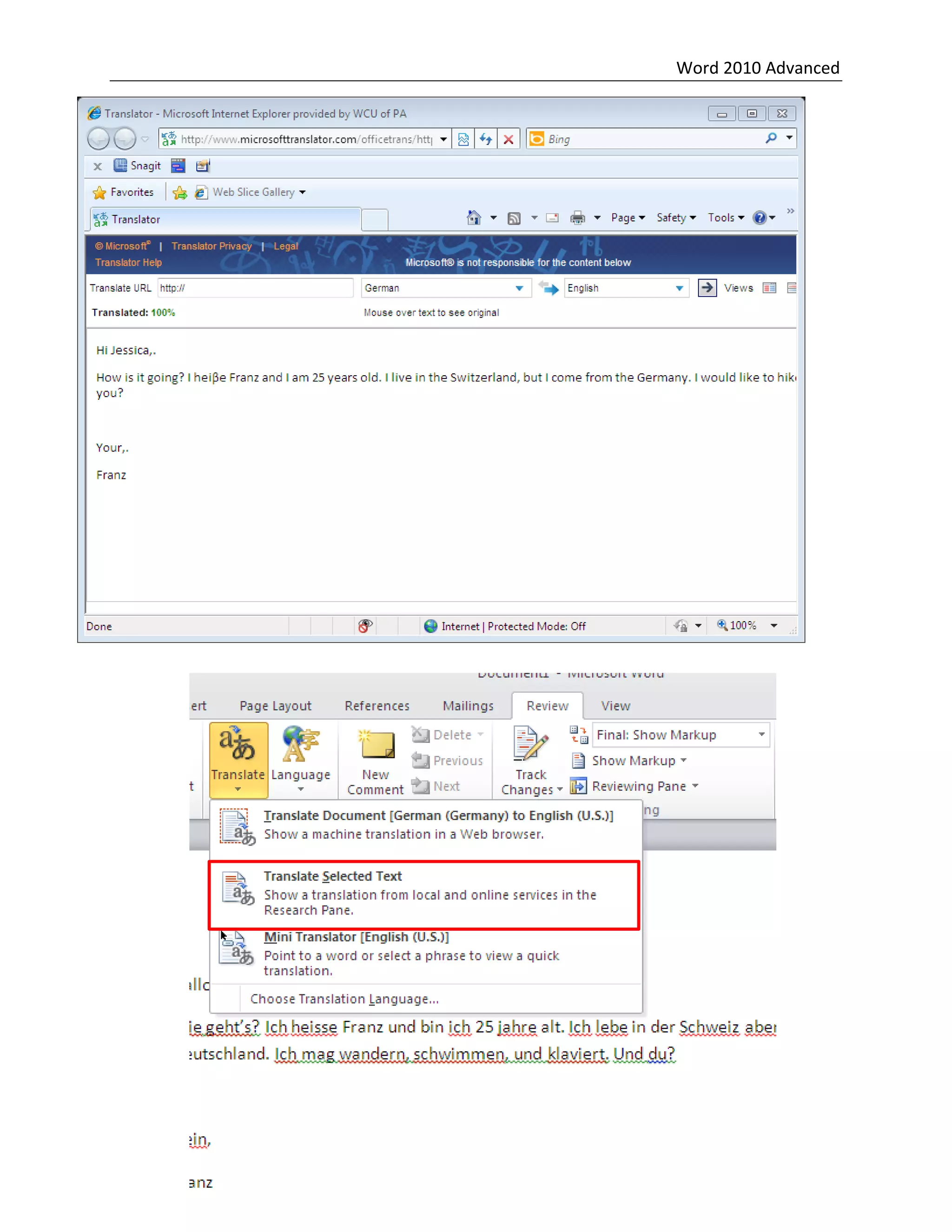 Word 2010 Advanced
30
 