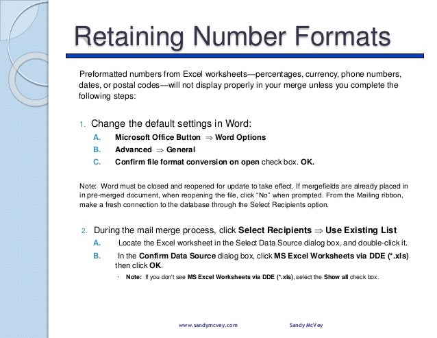 word mail merge mail merge currency format