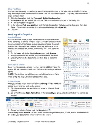 Word 2010 tutorial | PDF