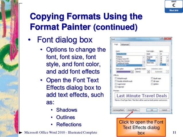 word 2010 unit c ppt format painter open office
